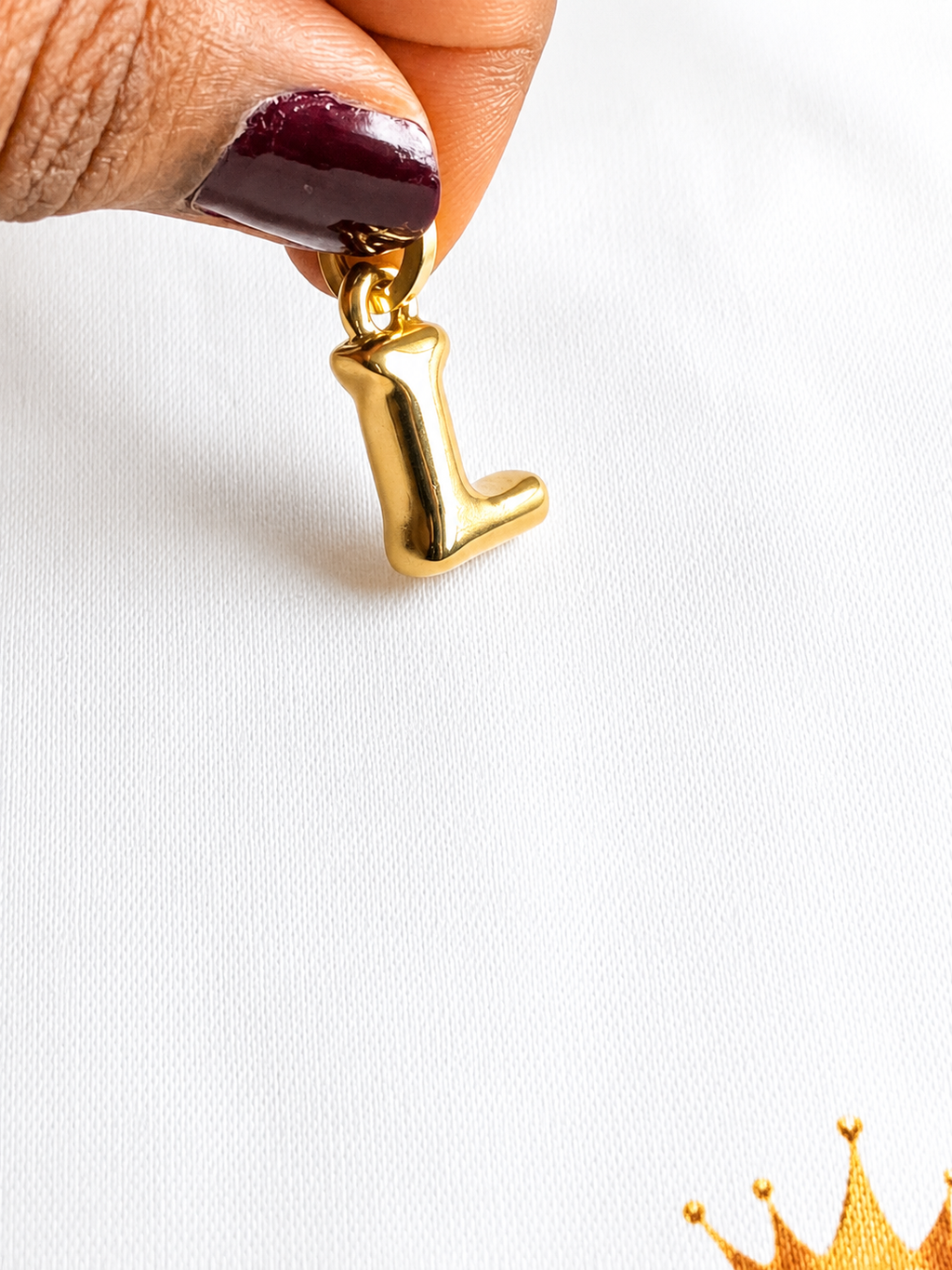 18K Gold Letter L Pendant