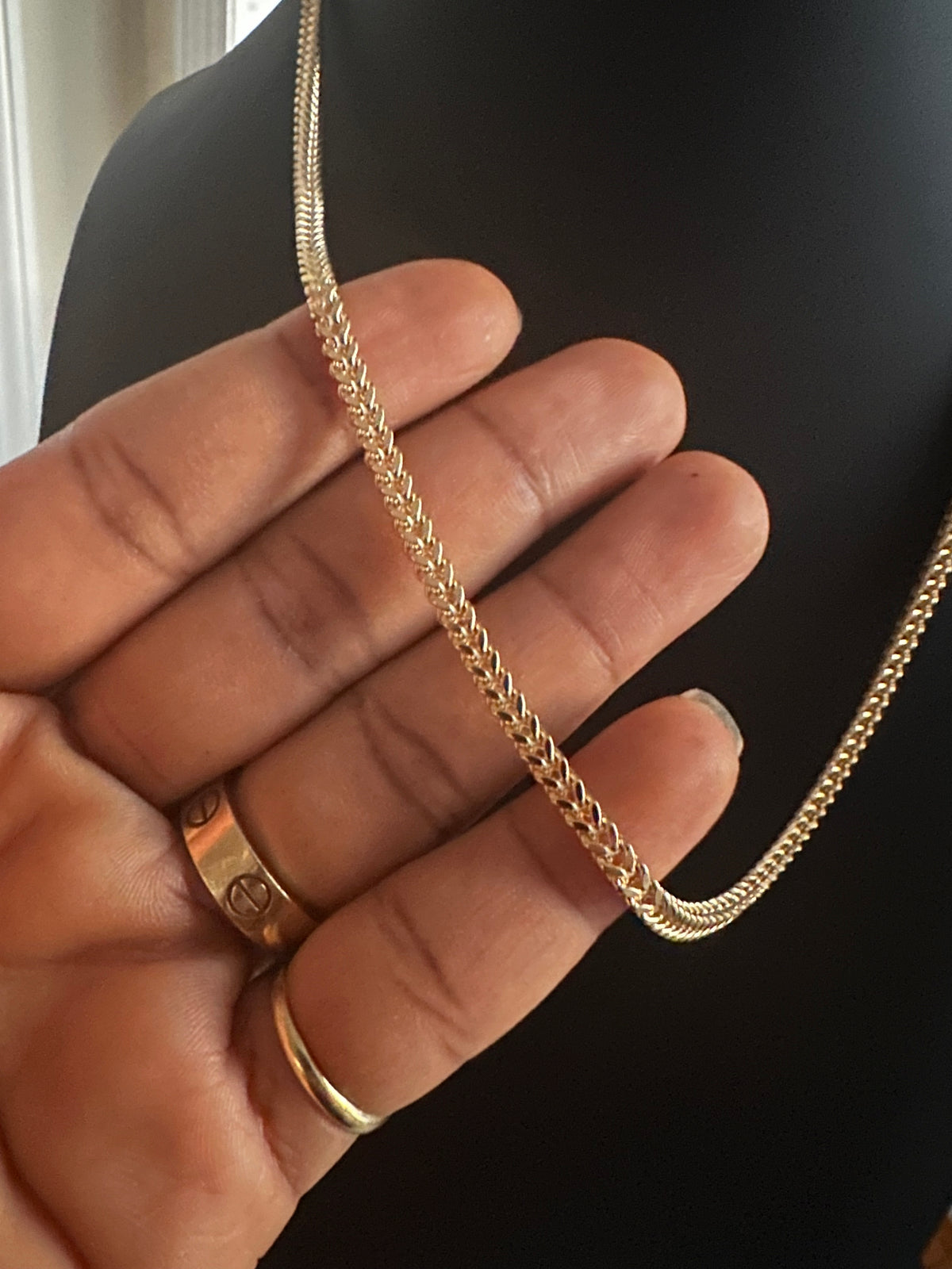 18K Solid Gold Franco Necklace