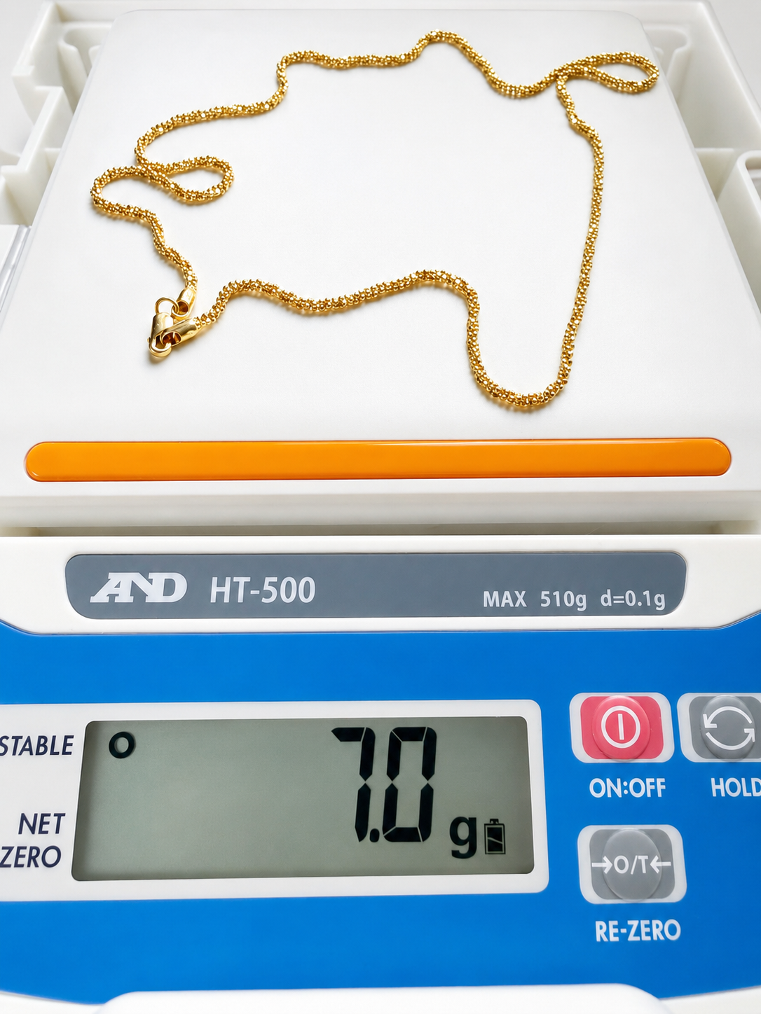 18K Solid Gold Popcorn Chain Necklace