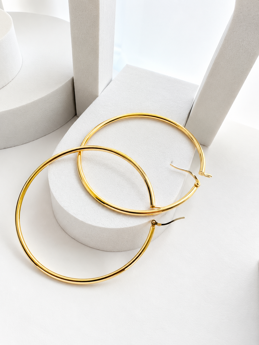 18K Solid Gold Hoop Earrings