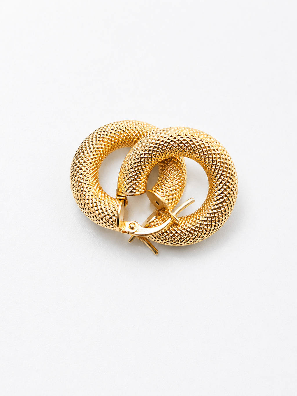 18K Textured Chunky Hoop Earrings
