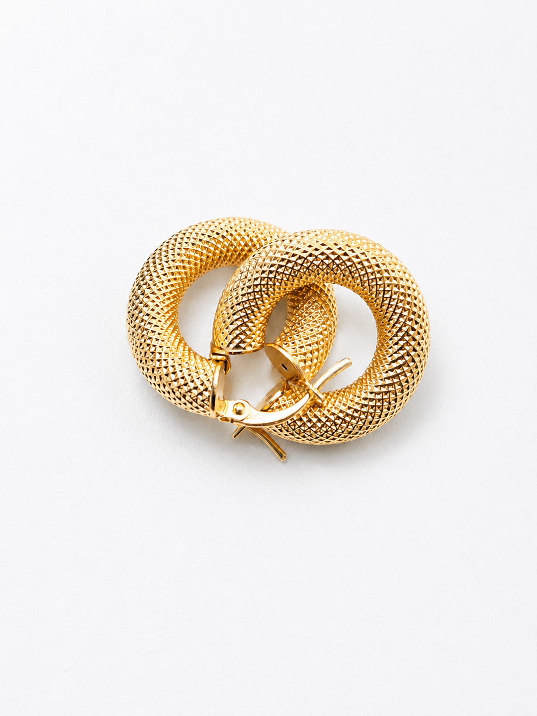 18K Textured Chunky Hoop Earrings