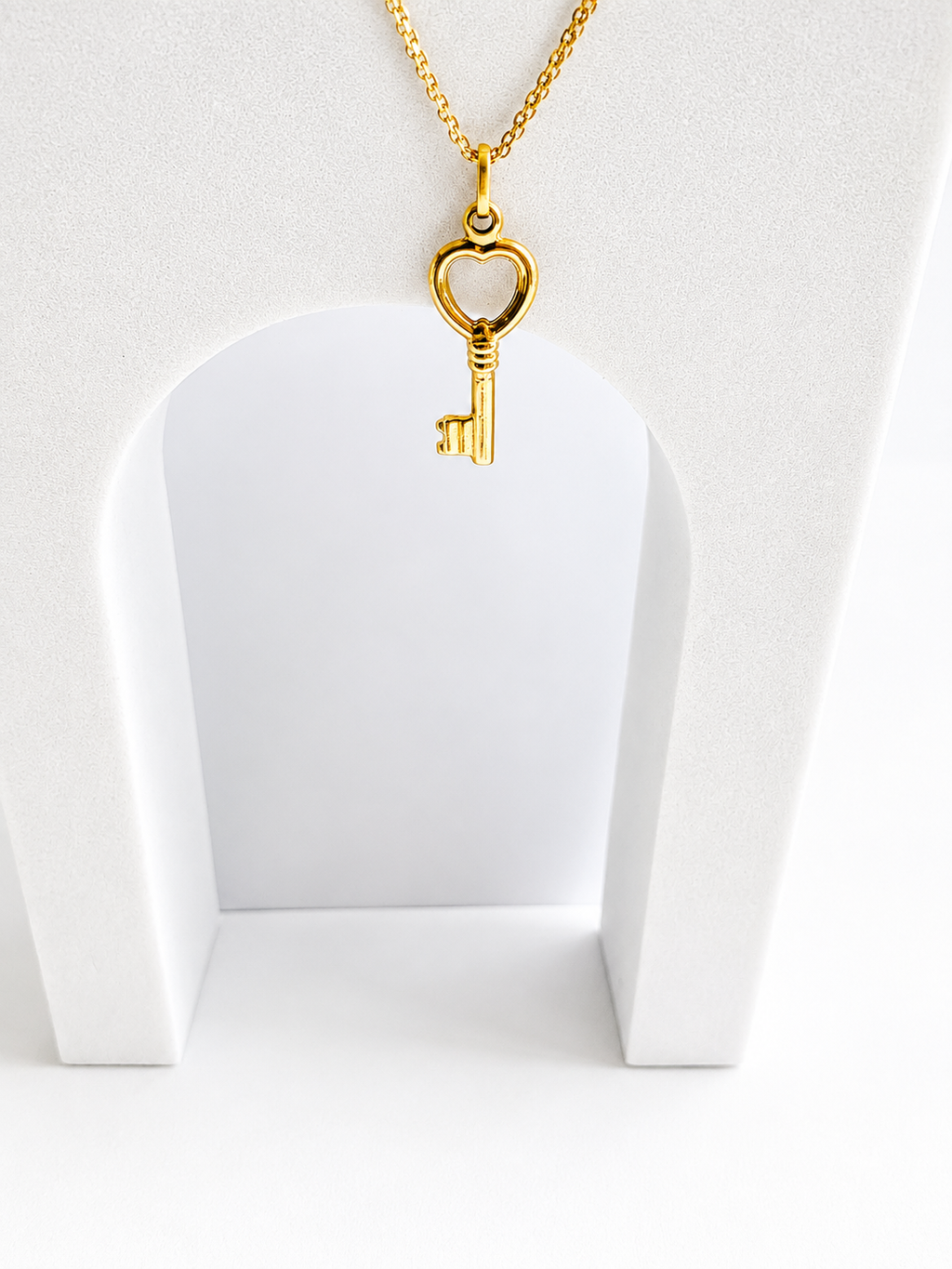 18K Solid Gold key pendant