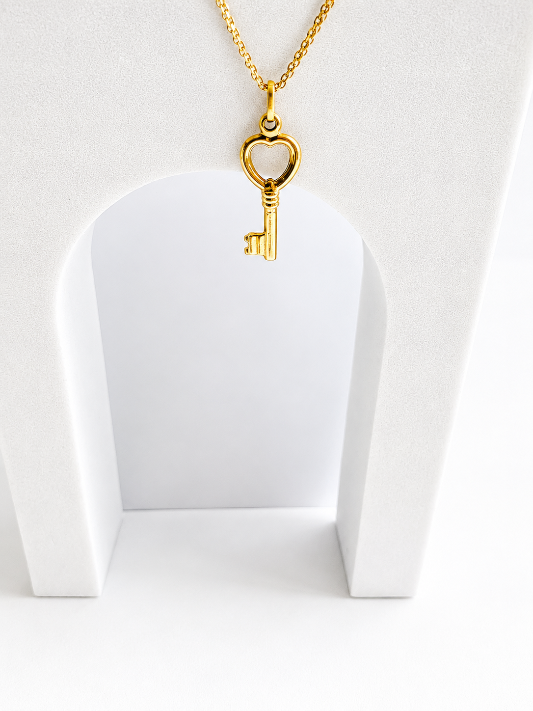 18K Solid Gold key pendant