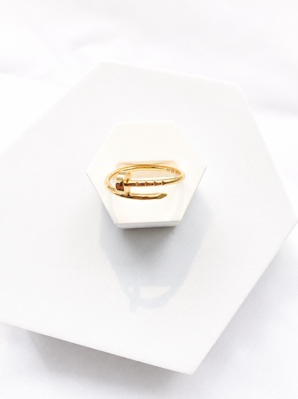 18K Solid Gold Nail Ring