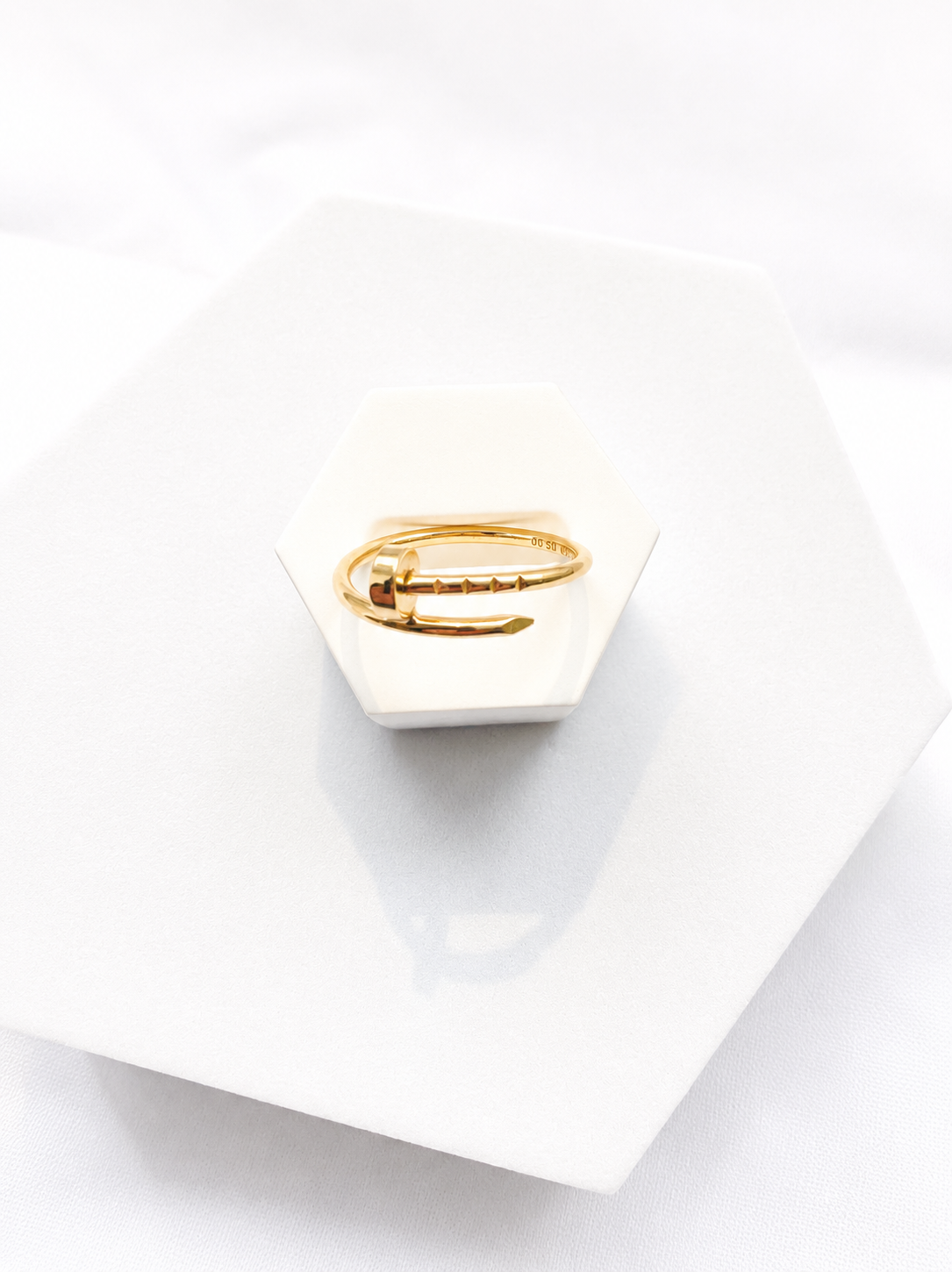 18K Solid Gold Nail Ring