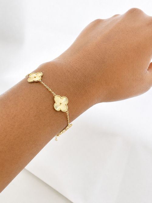 18K Gold Five-Motif Clover Bracelet