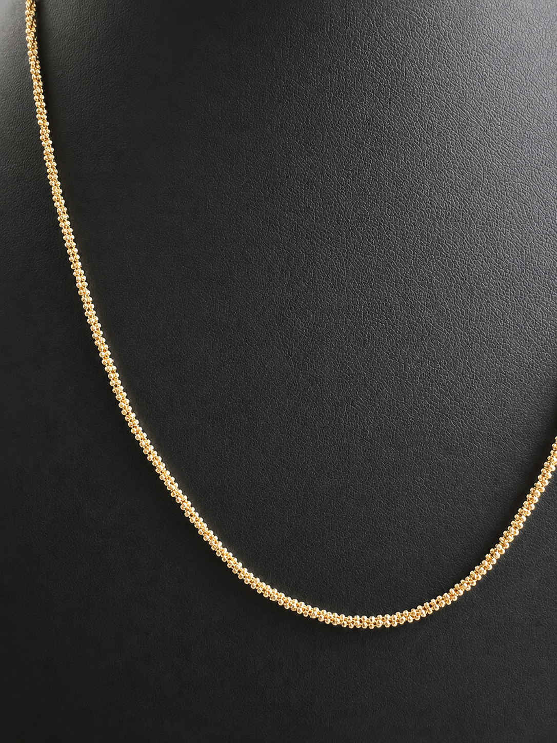 18K Solid Gold Popcorn Chain Necklace