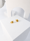 18K Solid Gold Teardrop Stud Earrings