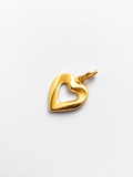 18K Solid Gold open heart pendants