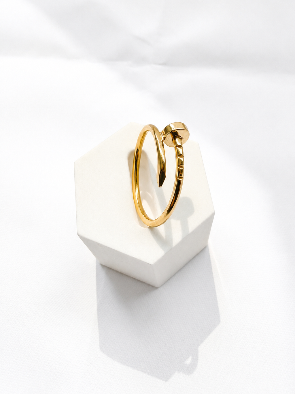 18K Solid Gold Nail Ring