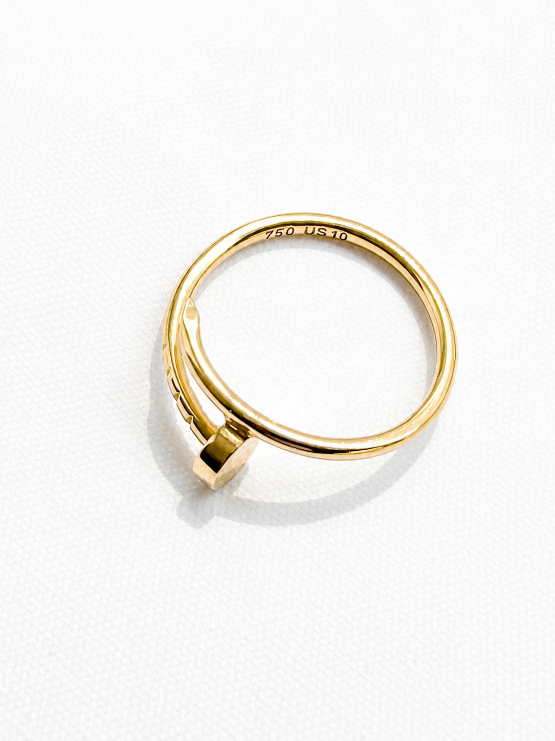 18K Solid Gold Nail Ring