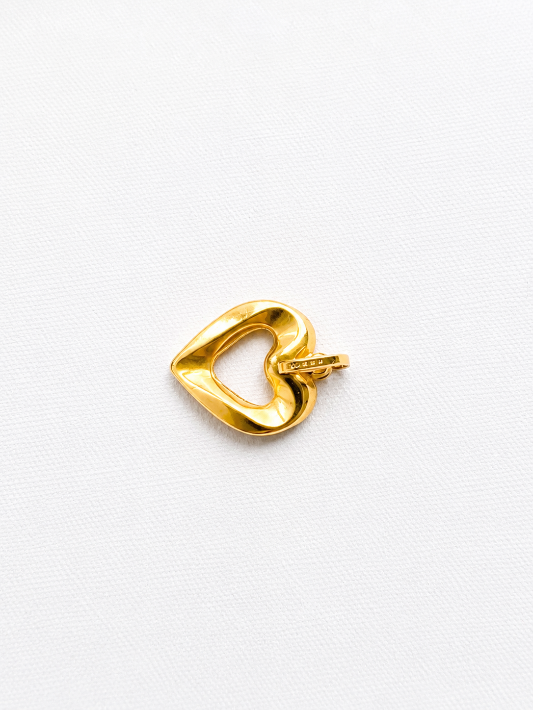 18K Solid Gold open heart pendants