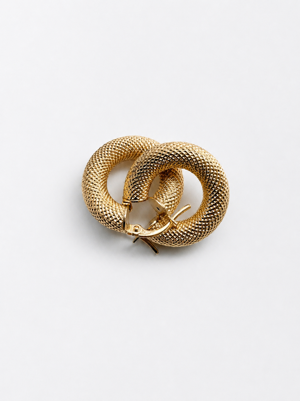 18K Textured Chunky Hoop Earrings