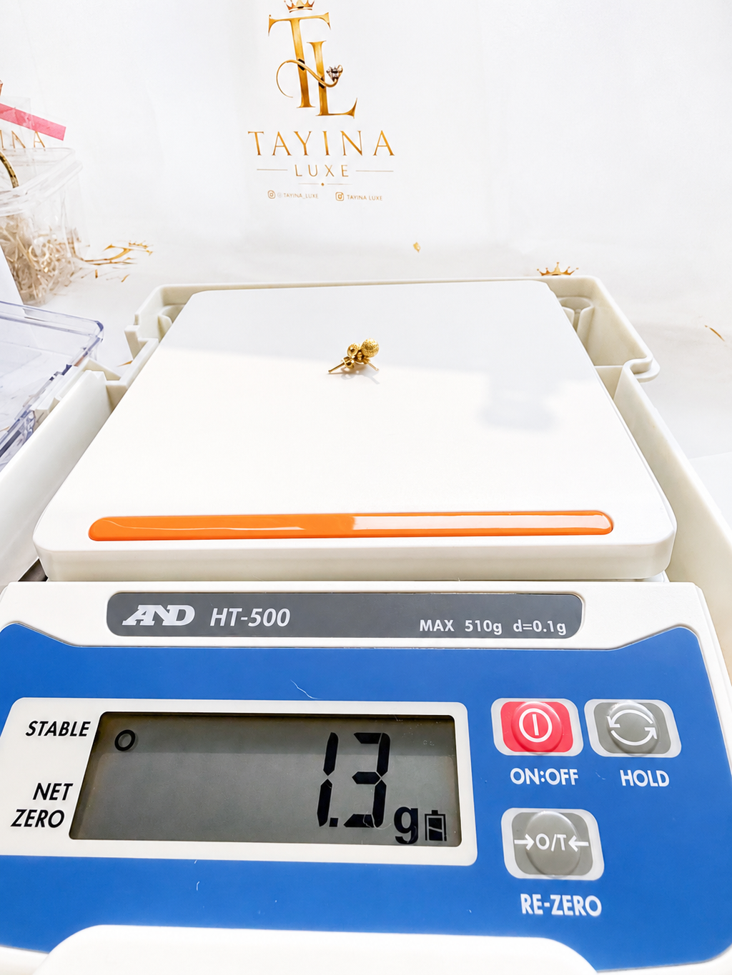 18K Solid Gold Stardust Ball Stud Earrings