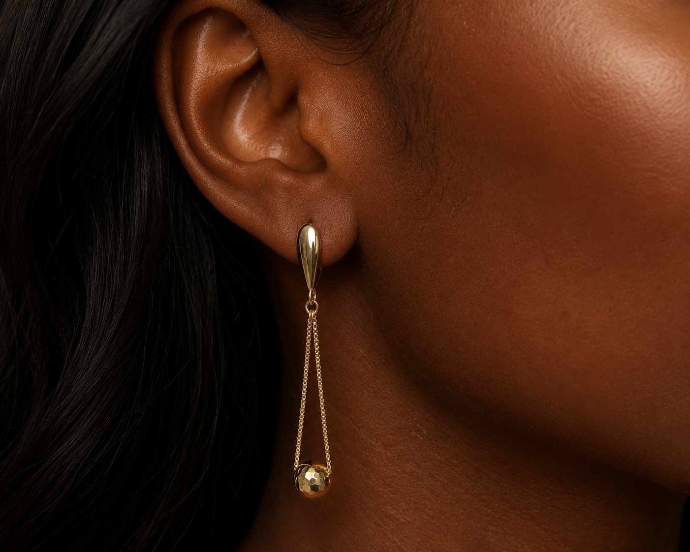 18K Solid Gold dangling earrings