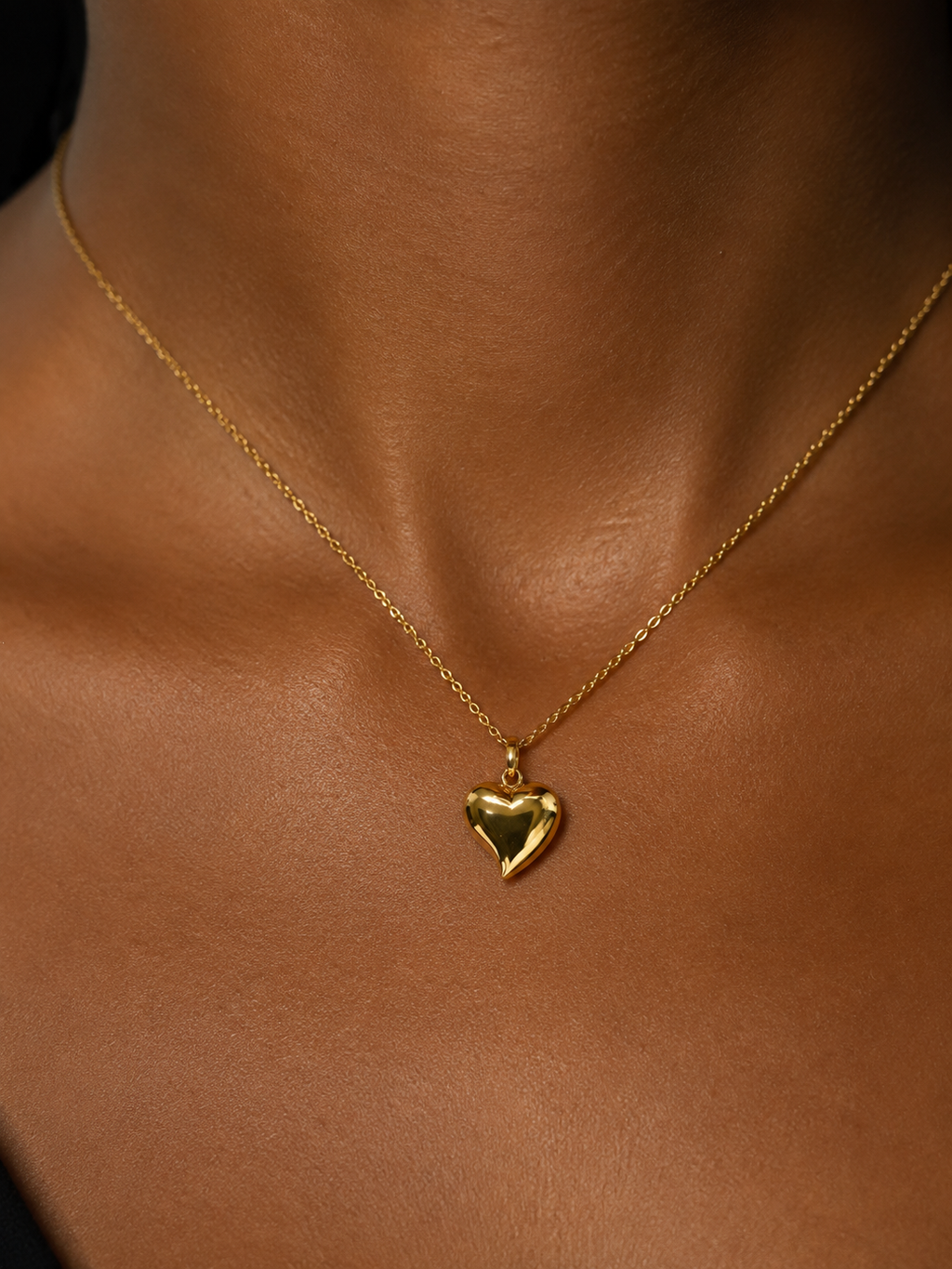 18K Solid Gold heart pendant