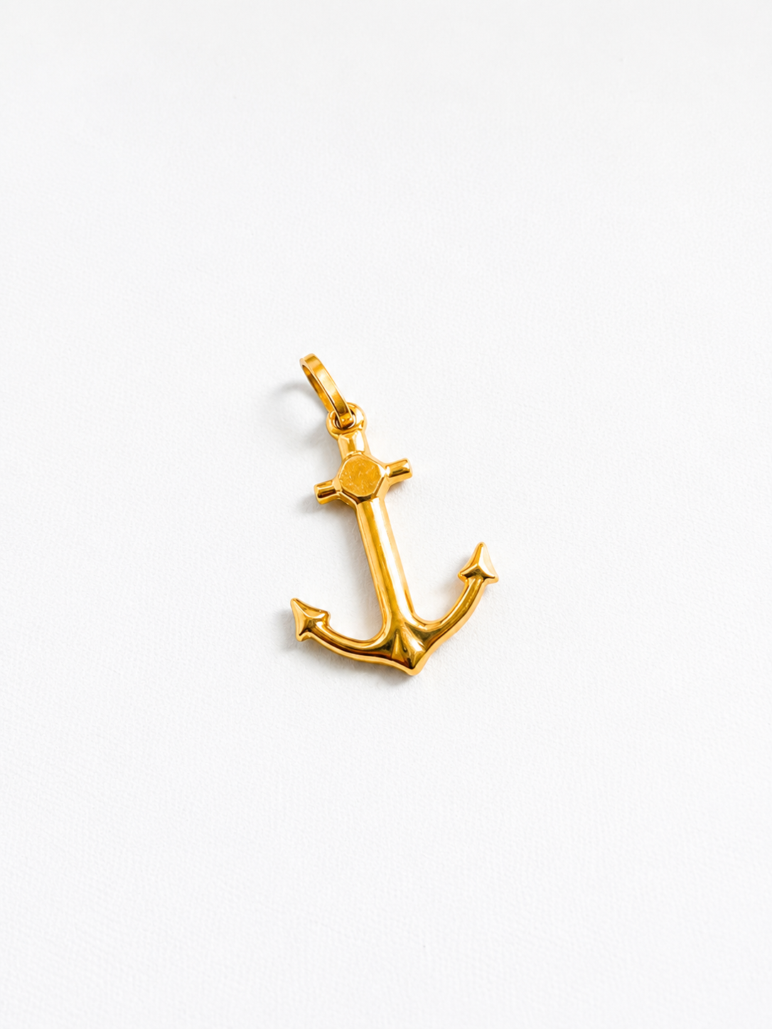 18K Solid Gold anchor pendant