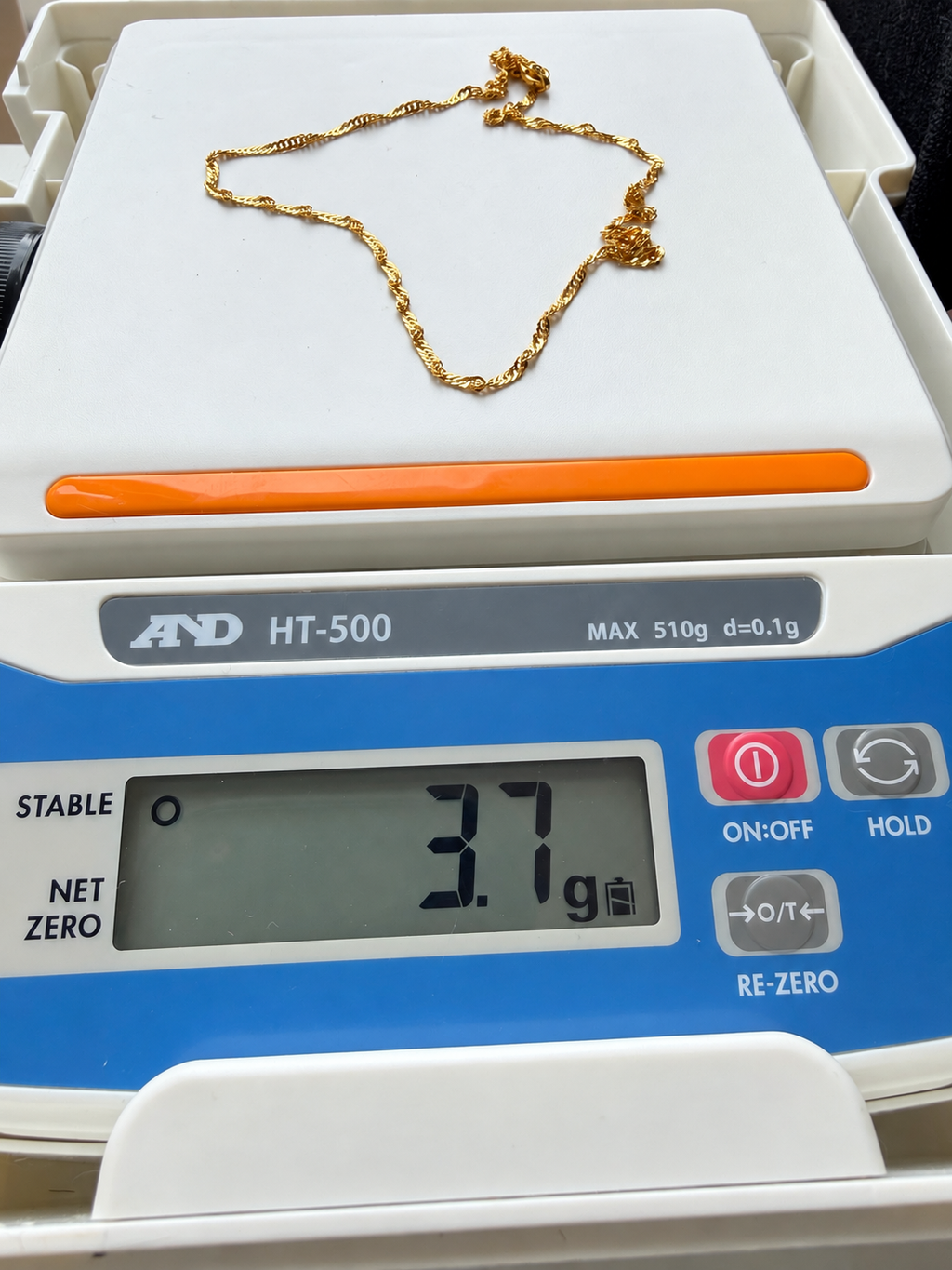 21K Solid Gold Twist Chain Necklace