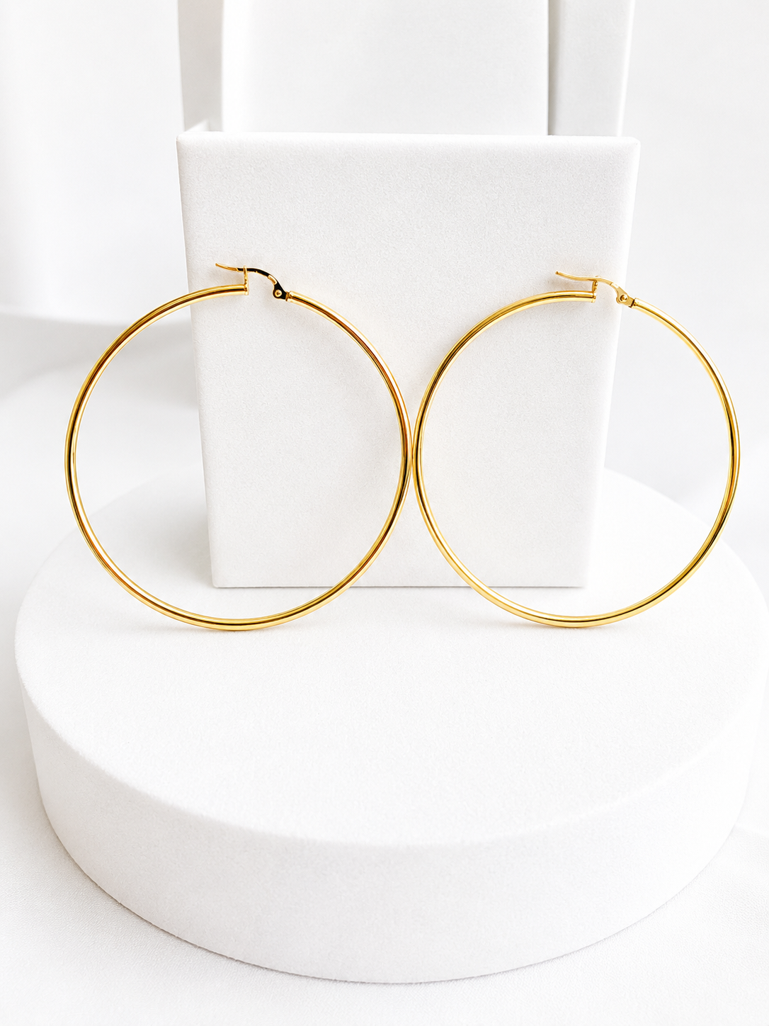 18K Solid Gold Hoop Earrings