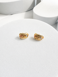 18K Solid Gold tri-color earrings
