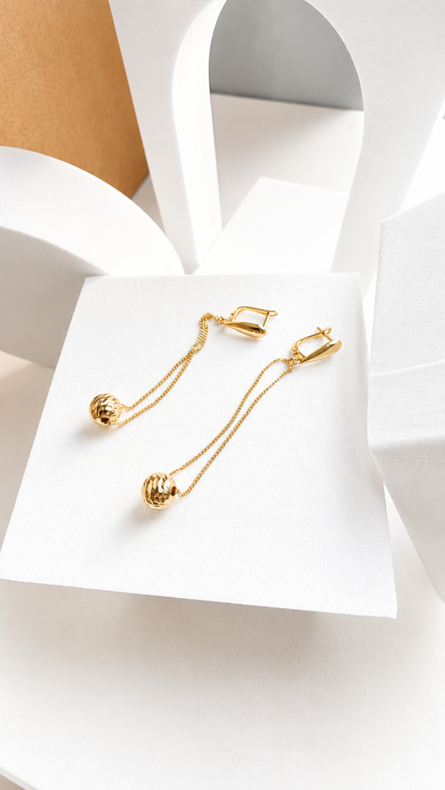 18K Solid Gold dangling earrings