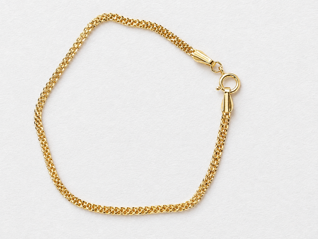 18K Solid Gold Carpet Chain Bracelet