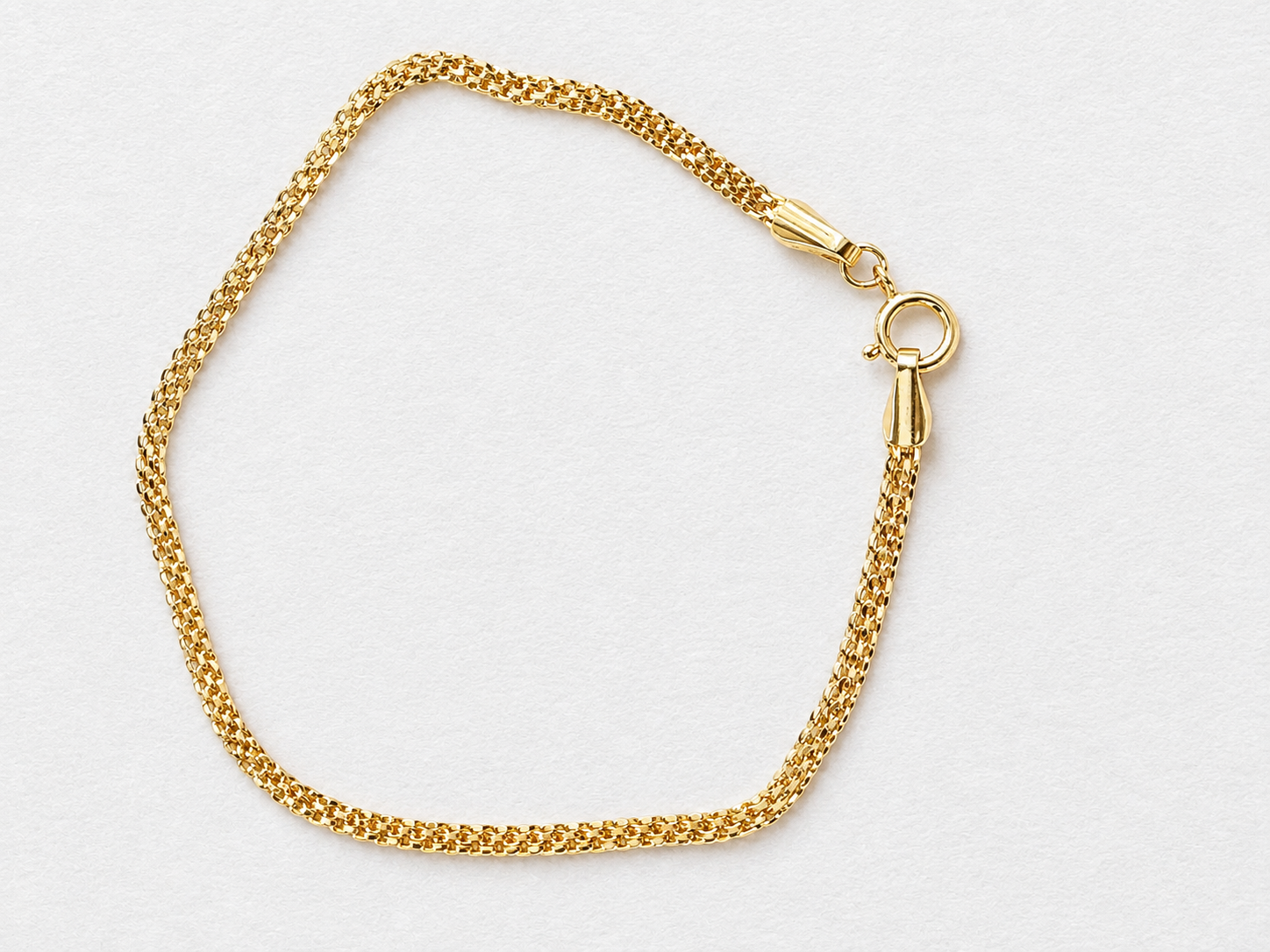 18K Solid Gold Carpet Chain Bracelet