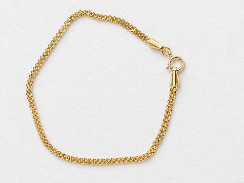 18K Solid Gold Carpet Chain Bracelet