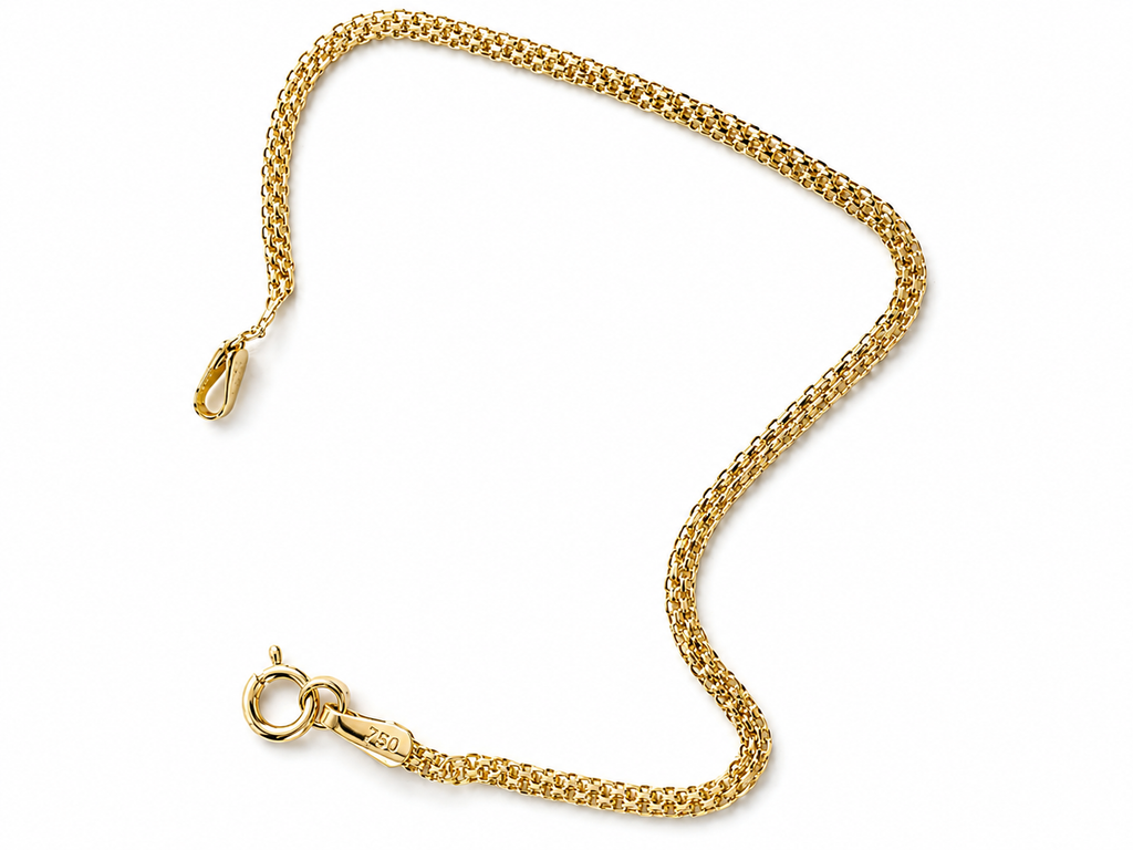 18K Solid Gold Carpet Chain Bracelet