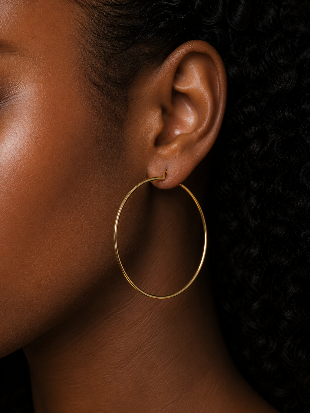 18K Solid Gold Hoop Earrings
