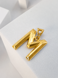 18K Solid Gold M Pendant