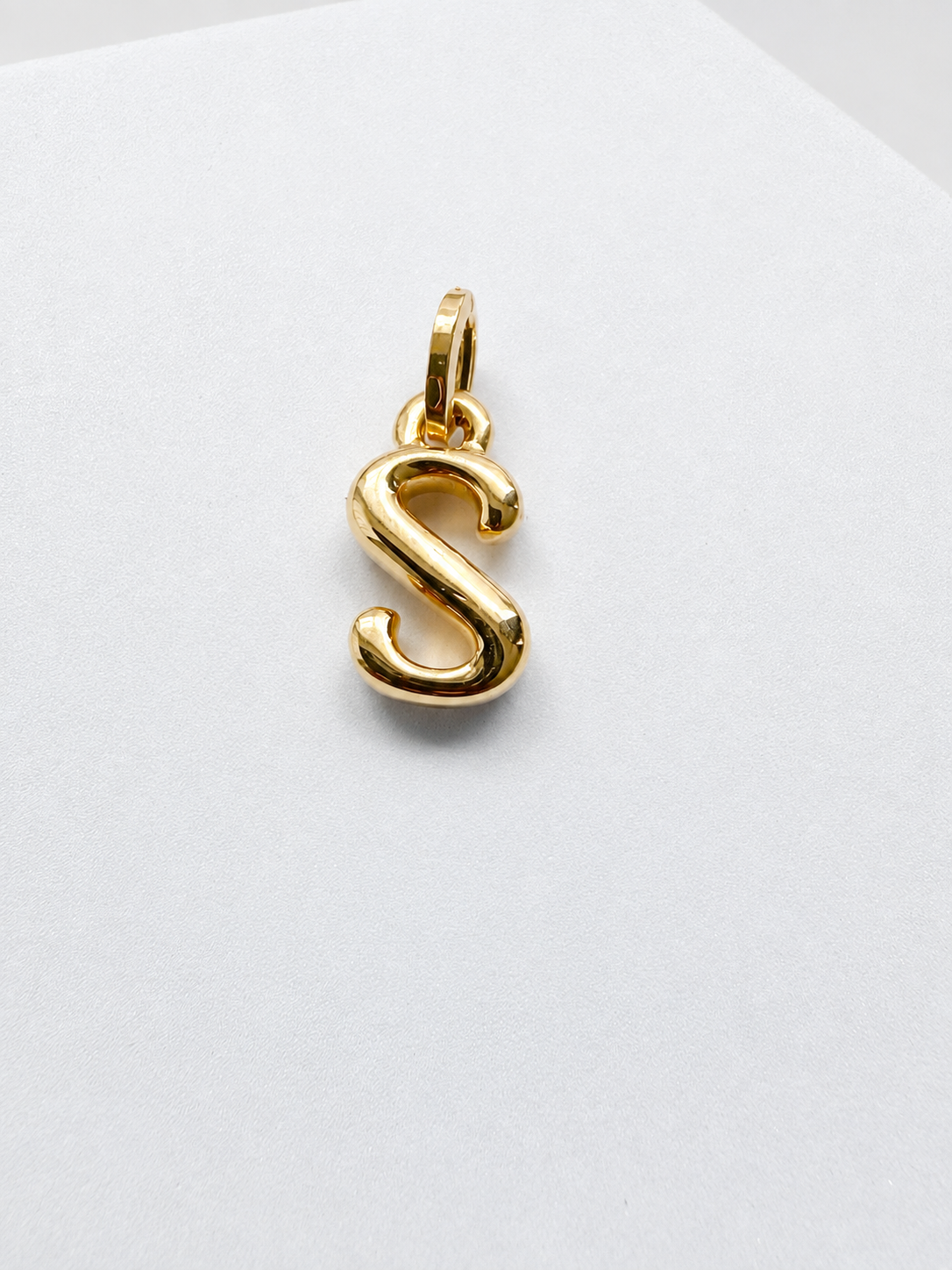 18K Solid Gold Initial “S” Pendant