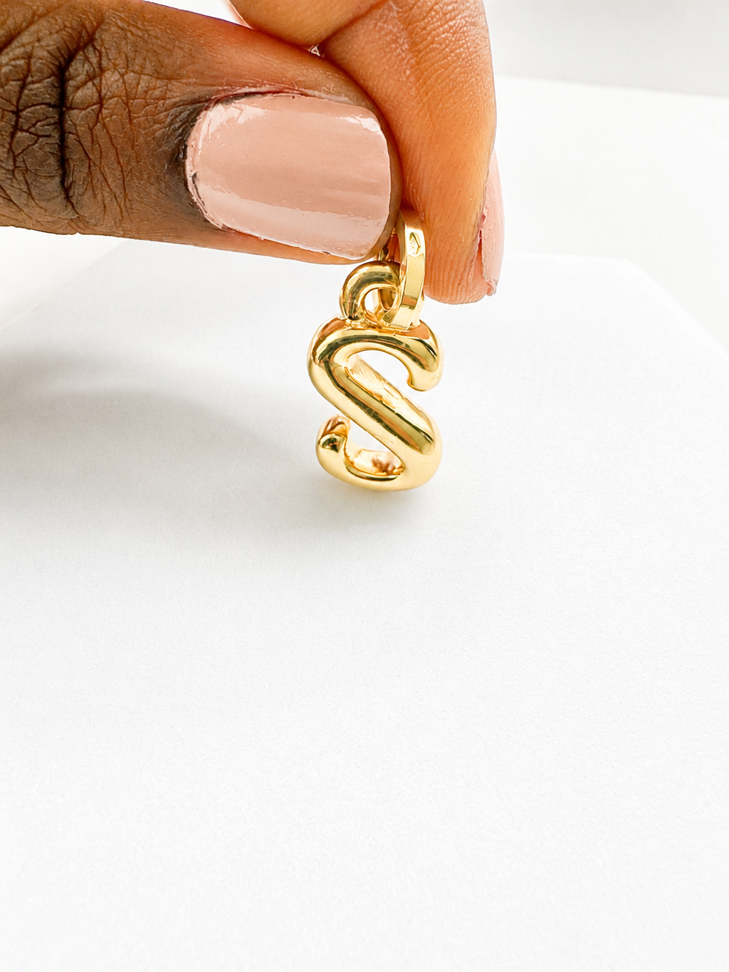 18K Solid Gold Initial “S” Pendant