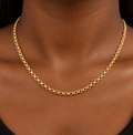 18K Solid Gold Rolo Chain Necklace