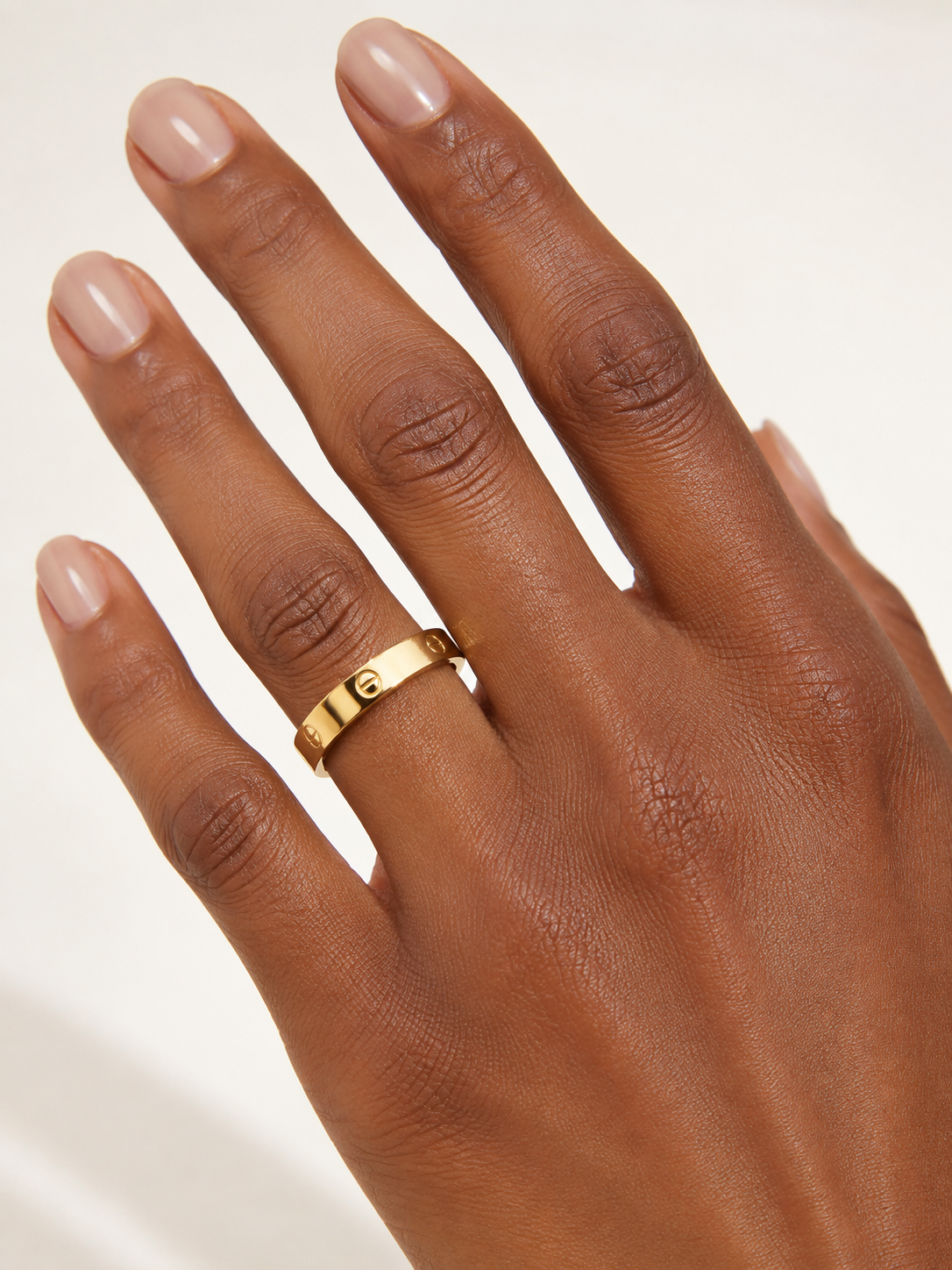 18K Solid Gold Screw Band Ring