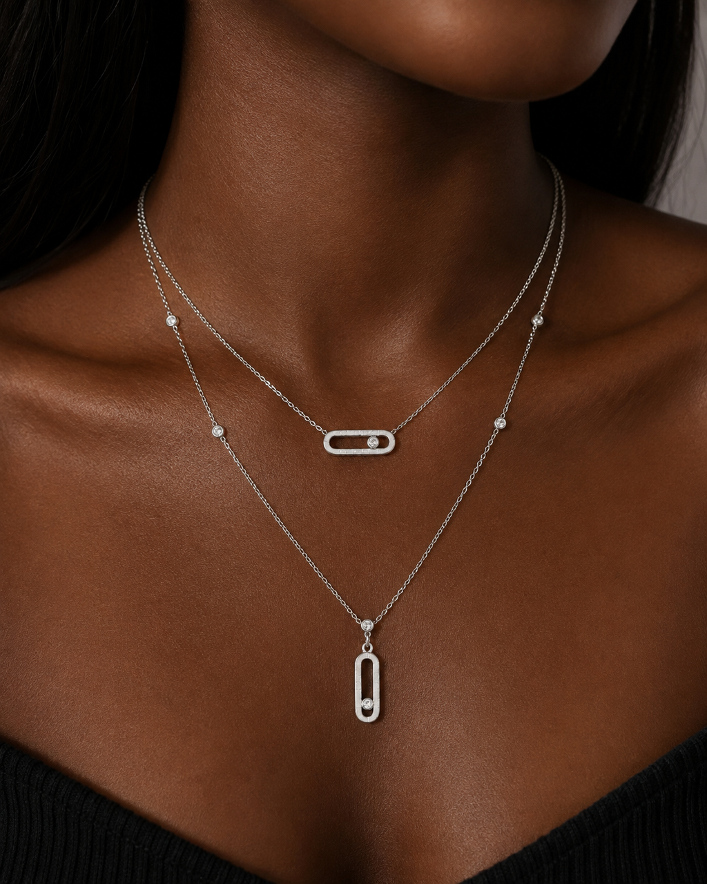 Double Layer Bar Necklace