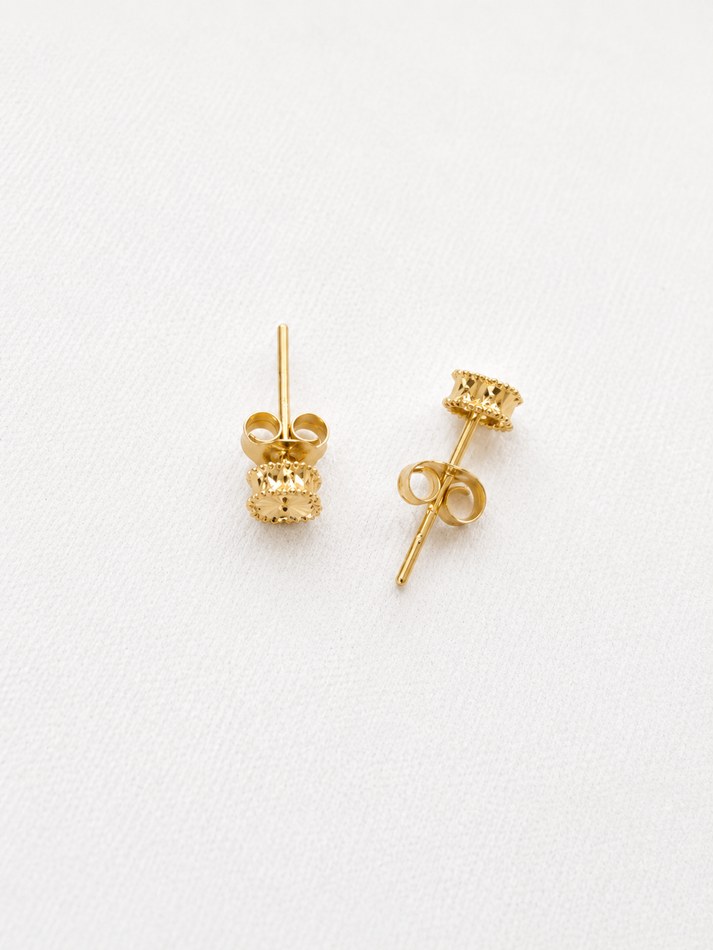 Diamond-Cut Square Stud Earrings