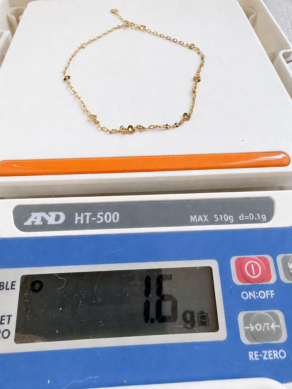 18K Solid Gold Heart Anklet
