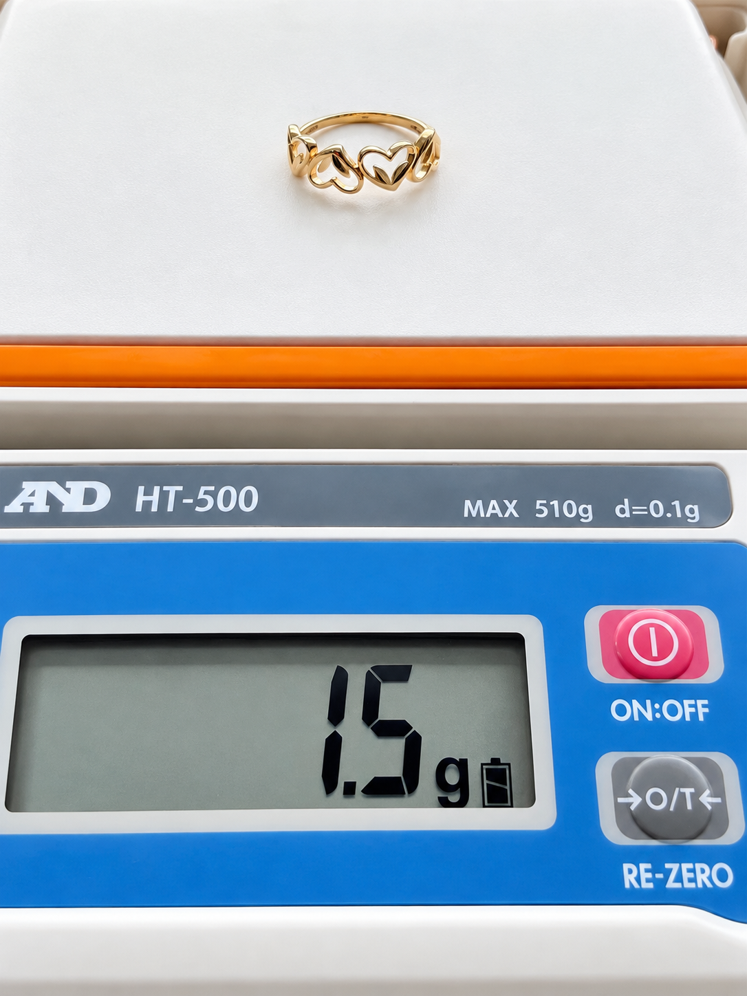 18K Solid Gold Heart Link Ring