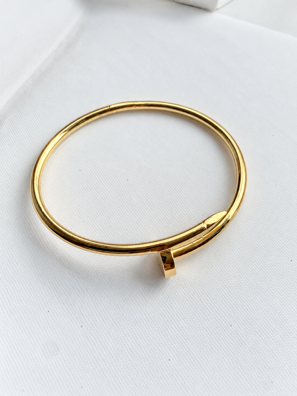 18K Solid Gold Nail Bangle Bracelet