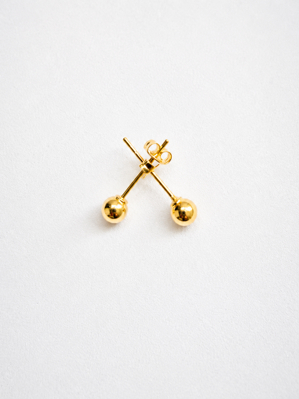 18K Solid Gold Ball Stud Earrings