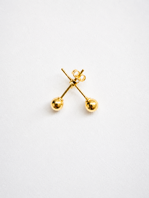 18K Solid Gold Ball Stud Earrings