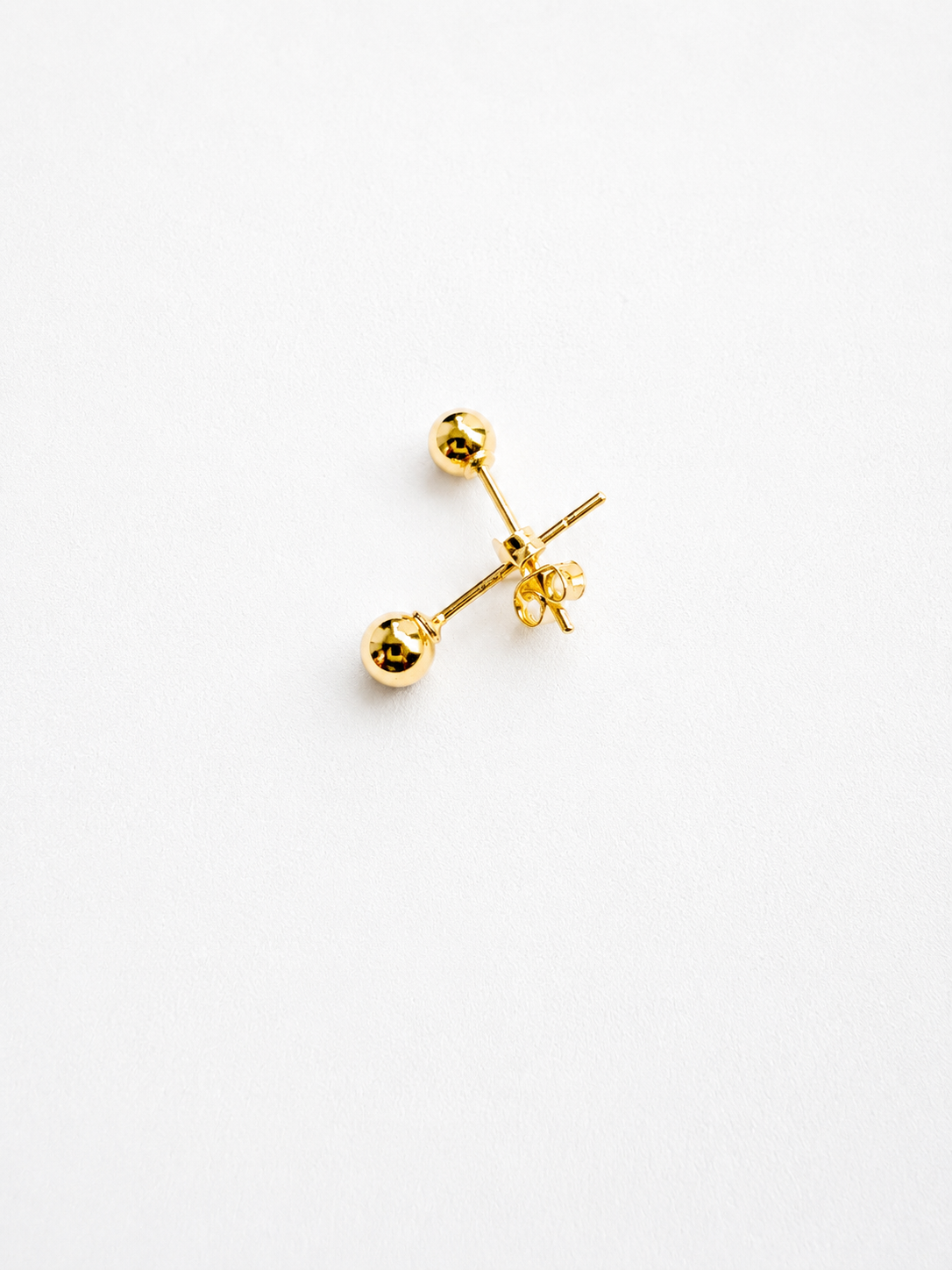 18K Solid Gold Ball Stud Earrings