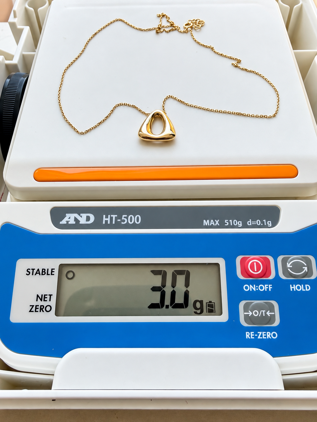 18K Soild Gold Open Teardrop Pendant Necklace