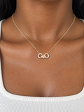 18K Solid Gold Dainty Infinity Bloom Necklace
