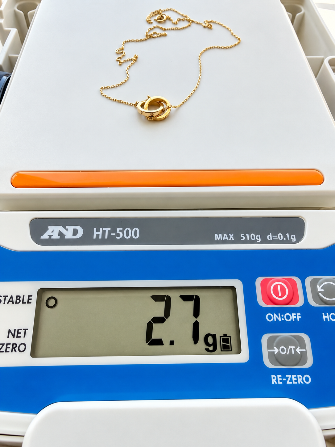 18K Solid Gold Interlocking Double Circle Necklace