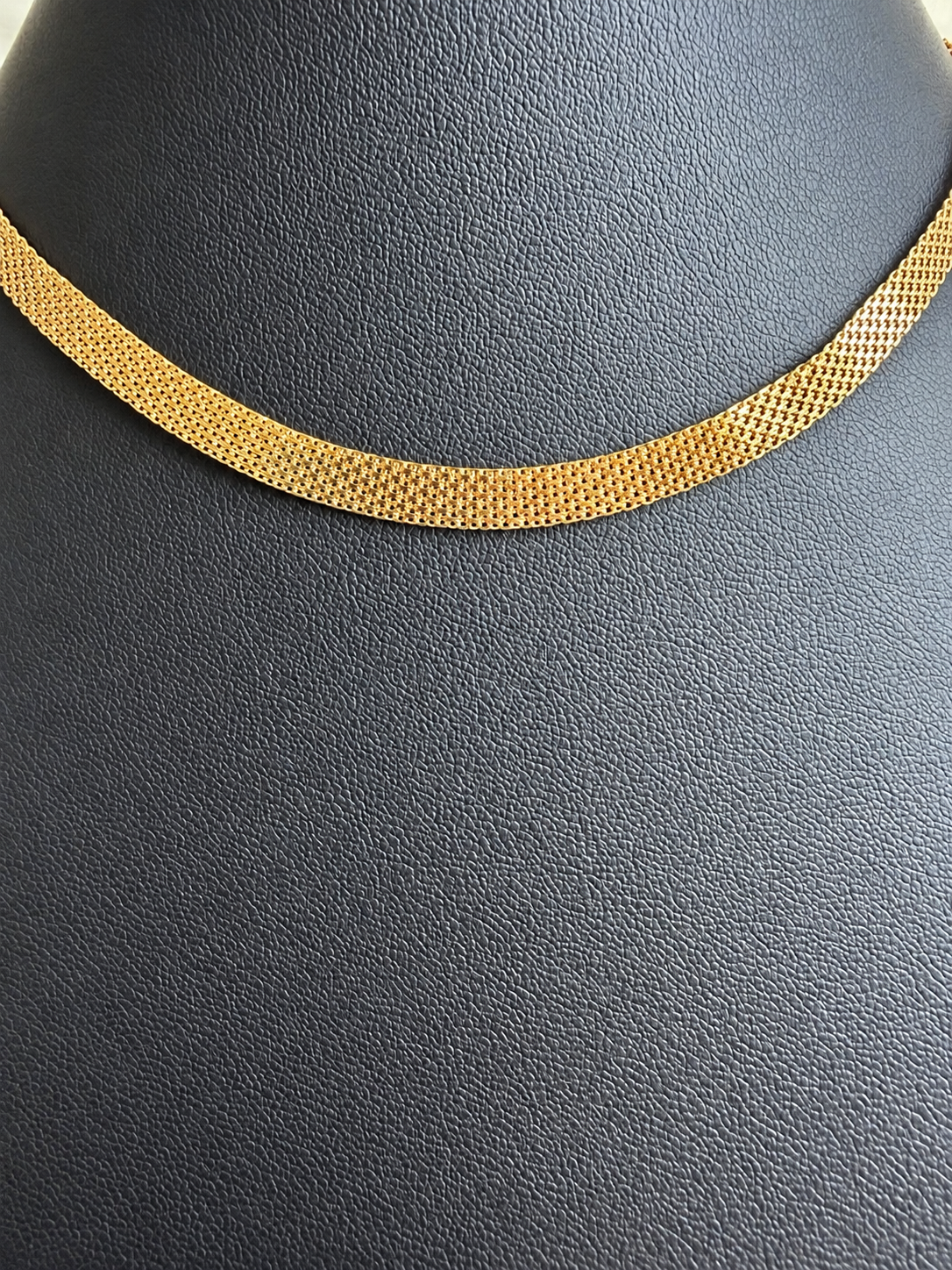 18K Solid Gold Carpet Necklace