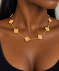 18K Solid Gold 10-Motifs Clover Necklace