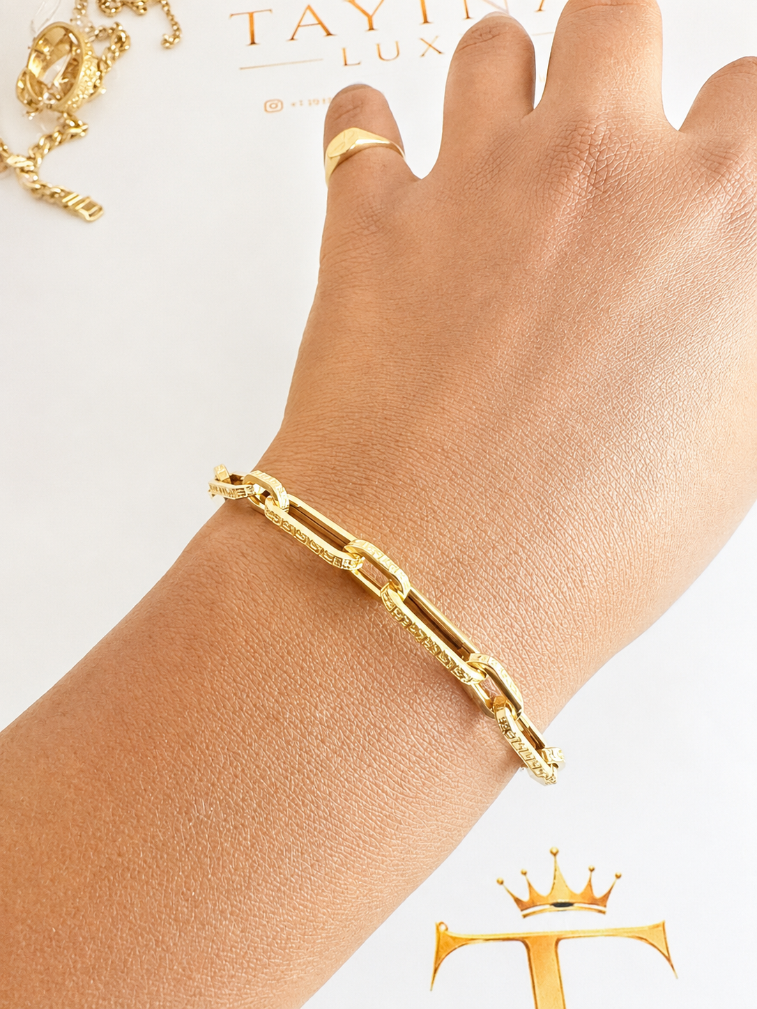 18K solid gold link bracelet